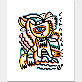 Aztec Graffiti Doodle Spirit Posters and Art